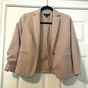 Pink Ann Taylor herringbone blazer